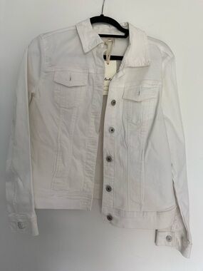 CHARLIE B White Denim Jacket with Button Front